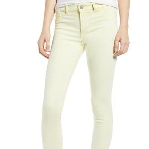 DL1961 Florence Cropped Jeans Instasculpt Pale Citrus Yellow Size 32